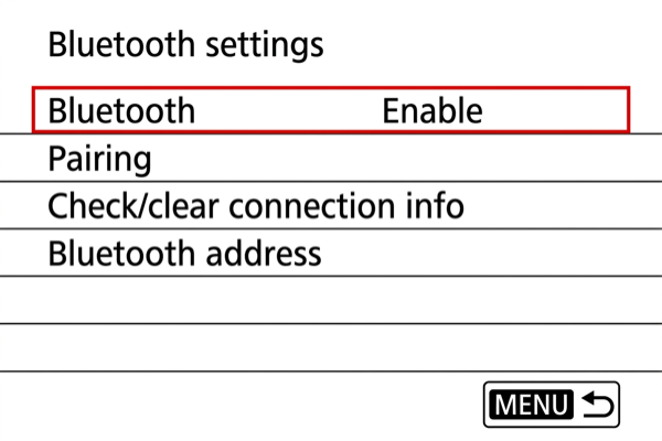 EOS-1D X Mark III enabling Bluetooth