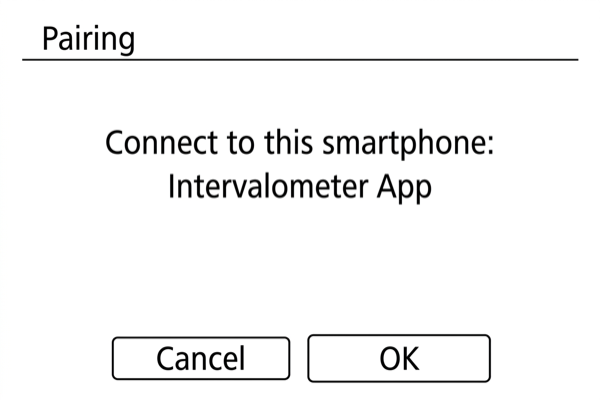 EOS 850D OK confirmation during pairing