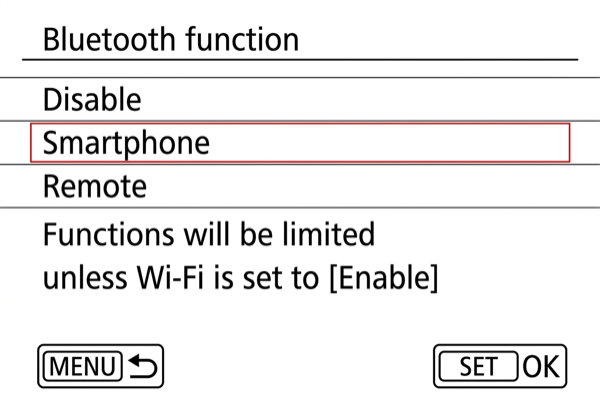 Smartphone option on PowerShot G5 X Mark II