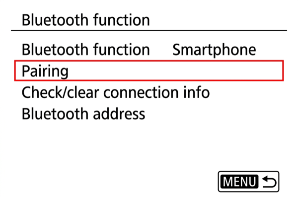 Pairing option on PowerShot G5 X Mark II
