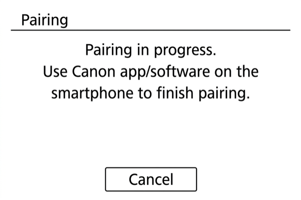 Pairing in progress on PowerShot G5 X Mark II