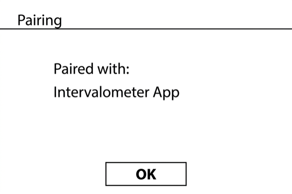Pairing complete notification on PowerShot G9 X Mark II