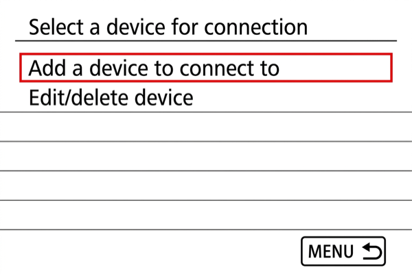 EOS M50 Mark II Add a device to connect to screen