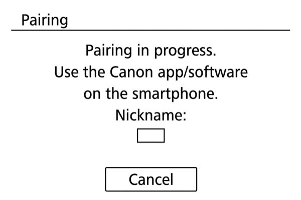 Pairing in progress on EOS 90D