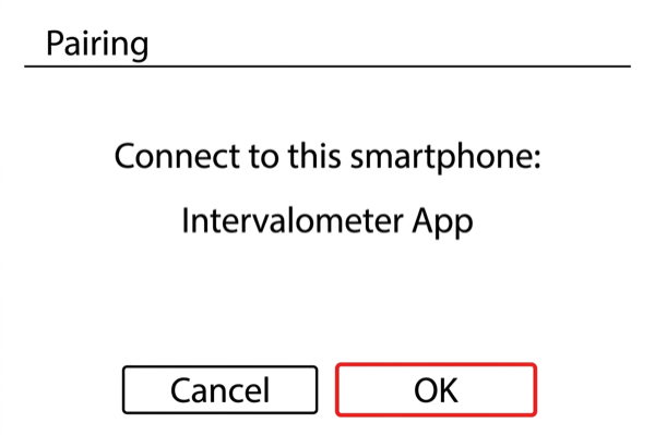 OK confirmation screen on EOS 90D