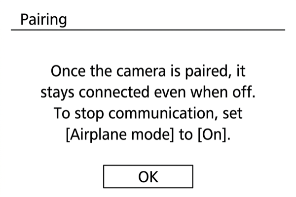 EOS R10 Bluetooth pairing initiated
