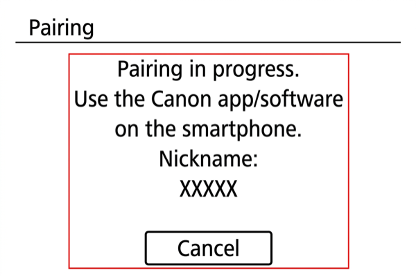 EOS R10 pairing in progress