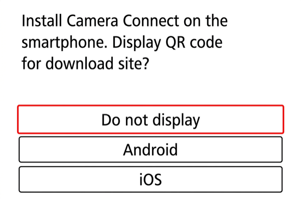 EOS R3 showing options including Do not display