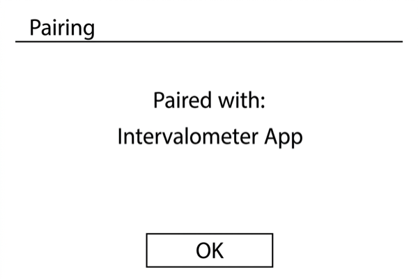 EOS R3 screen confirming pairing is complete