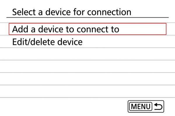 EOS R5 Add a device to connect to screen