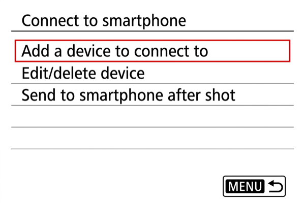 EOS R6 Mark II Add a device to connect to screen
