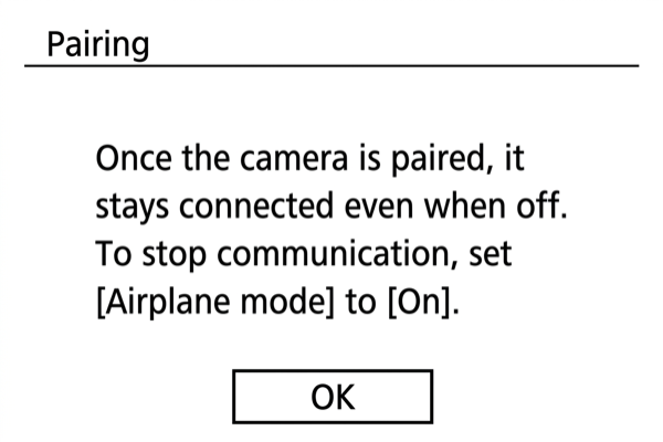 EOS R6 Mark II SET button press to start pairing