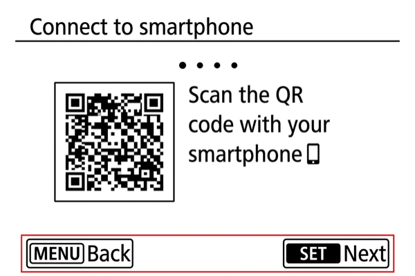 EOS R6 Mark II pairing initiation screen